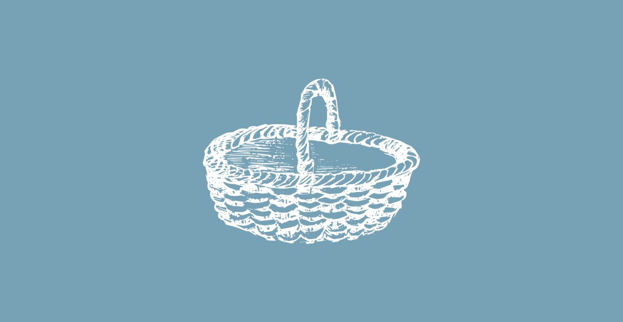 Blau weiße Grafik Korb für Selbstbedienungslaeden, © Inn-Salzach Tourismus Blau weiße Grafik Korb für Selbstbedienungslaeden, © Inn-Salzach Tourismus