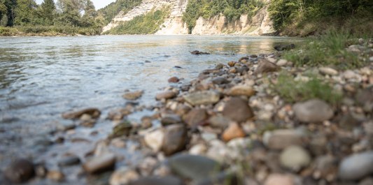 Kieselsteine an der Salzach beim Salzachdruchbruch, &copy; Inn-Salzach Tourismus