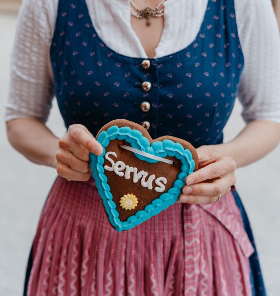 Lebkuchenherz mit Aufschrift Servus, &copy; Inn-Salzach Tourismus